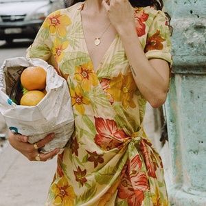 Faithfull  the Brand Floral wrap dress.